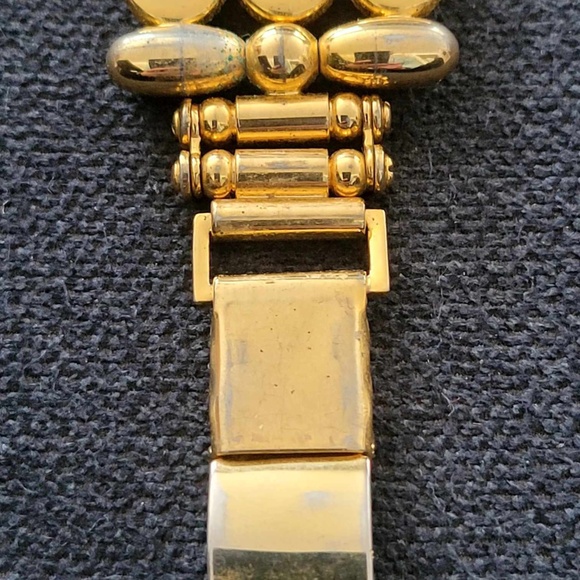 Vintage OPTICKS Celebrity Watch Quartz Oval Pearl Gold Tone Stainless Steel B… - Picture 11 of 11